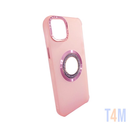 Capa de Silicone com Diamond Designe para Apple iPhone 15 Plus Rosa